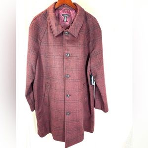 Alfani Burgundy Plaid Men's Coat